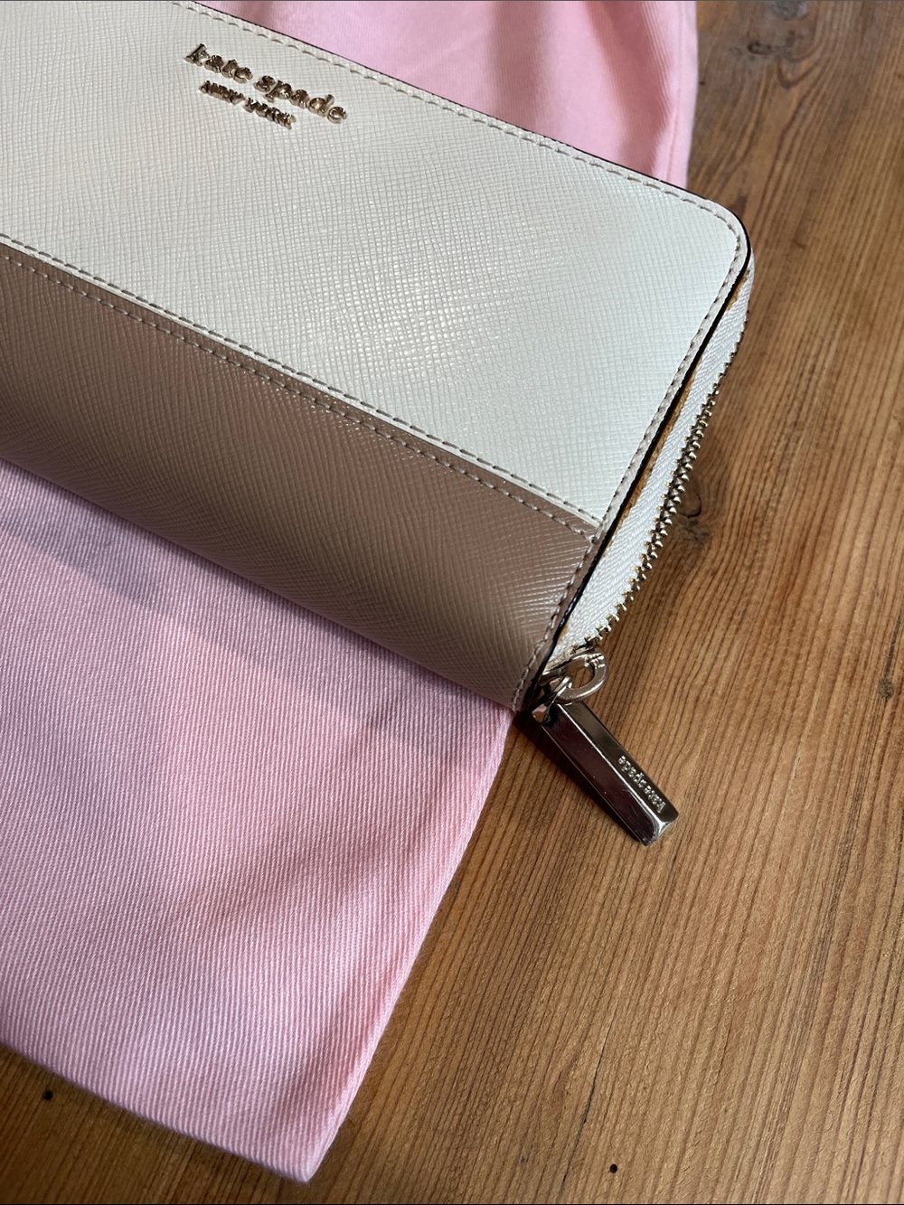 Set/2 KATE SPADE Pocketbook Purse & Matching Wallet Pebbled Leather Tri-Color - Picture 8 of 16